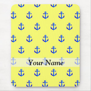 Gelbes Ankermuster Mousepad