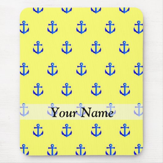Gelbes Ankermuster Mousepad (Vorne)