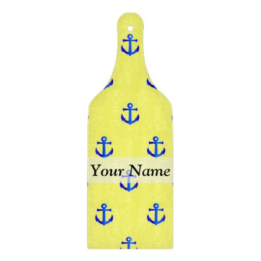 Gelbes Ankermuster Schneidebrett (Vorderseite)