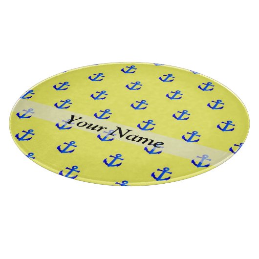 Gelbes Ankermuster Schneidebrett (Ecke)