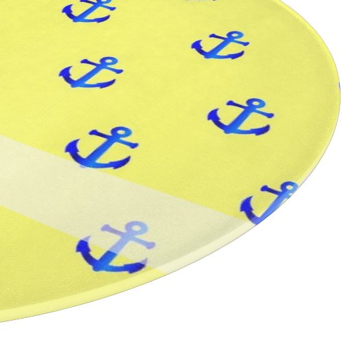 Gelbes Ankermuster Schneidebrett (Ecke)