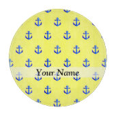 Gelbes Ankermuster Schneidebrett (Vorderseite)