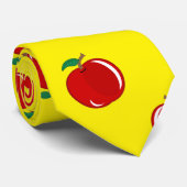 Gelbes Apfelmuster Krawatte (Gerollt)