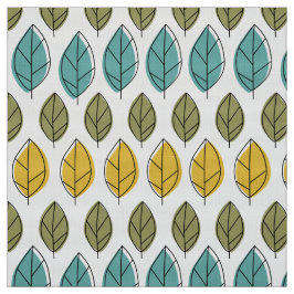 gelbes Aqua-Grün-Mod-Blätter Muster Stoff