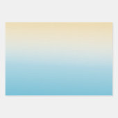 Gelbes Aqua Pink Peach Hibiskus Floral Geschenkpapier Set (Vorderseite 2)