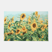 Gelbes, Aquamarines Blumendesign Fußmatte (Vorderseite)