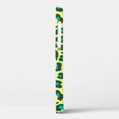 Gelbes Aquamarines Leopard Print Rockabilly Muster Case-Mate iPhone Hülle (Rückseite / Links)