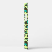 Gelbes Aquamarines Leopard Print Rockabilly Muster Case-Mate iPhone Hülle (Rückseite / Rechts)