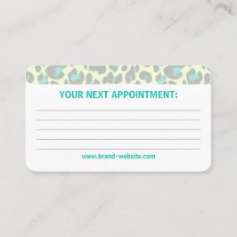 Gelbes Aquamarines Leopard Print Rockabilly Muster Visitenkarte