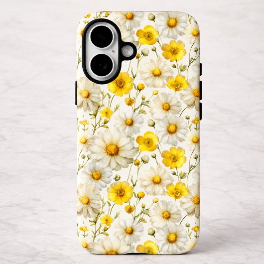 Gelbes Aquarell-Wildblumenmuster Case-Mate iPhone Hülle