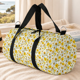 Gelbes Aquarell-Wildblumenmuster Duffle Bag