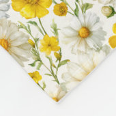 Gelbes Aquarell-Wildblumenmuster Fleecedecke (Ecke)