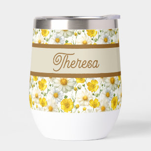 Gelbes Aquarell-Wildblumenmuster Name