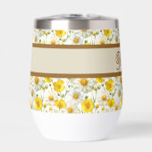 Gelbes Aquarell-Wildblumenmuster Name (Vorderseite)