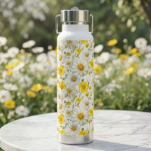 Gelbes Aquarell-Wildblumenmuster 