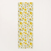 Gelbes Aquarell-Wildblumenmuster Yogamatte (Rückseite)