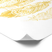 Gelbes Aquarellfederhalter Tribal Print Poster (Ecke)