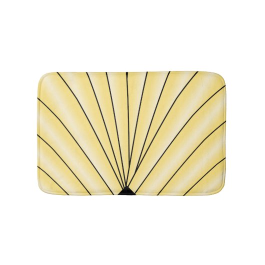 Gelbes Art Deco Design Badematte (Vorderseite)