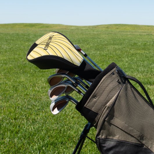 Gelbes Art Deco Design Golf Headcover (In SItu)