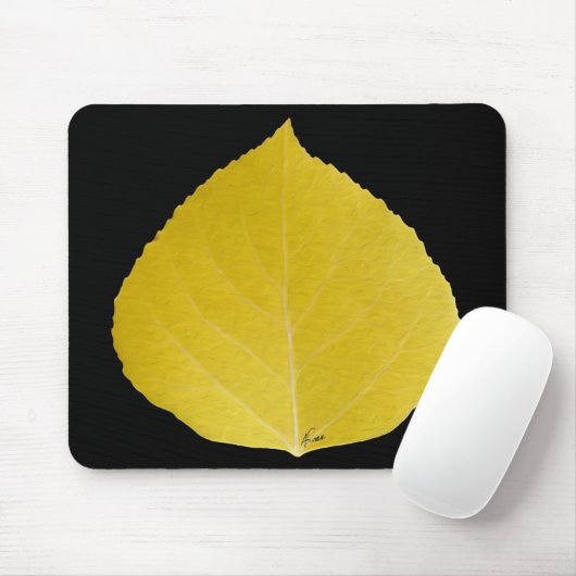 Gelbes Aspen-Blatt #5 Mousepad (Mit Mouse)