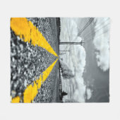 Gelbes Asphalt Highway Road Creative Fotografy Fleecedecke (Vorderseite (Horizontal))