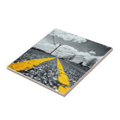 Gelbes Asphalt Highway Road Creative Fotografy Fliese (Seite)