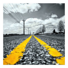 Gelbes Asphalt Highway Road Creative Fotografy Fotodruck