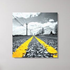 Gelbes Asphalt Highway Road Creative Fotografy Leinwanddruck