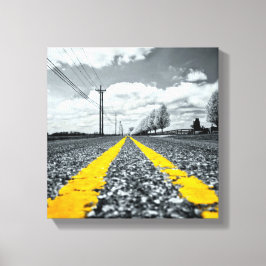 Gelbes Asphalt Highway Road Creative Fotografy Leinwanddruck