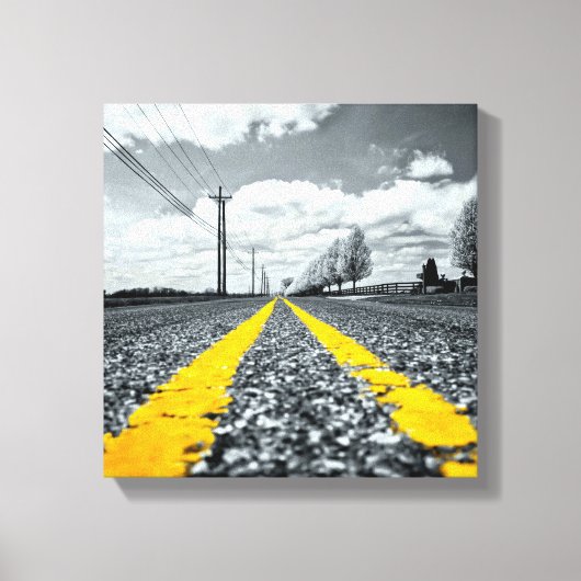 Gelbes Asphalt Highway Road Creative Fotografy Leinwanddruck (Vorderseite)
