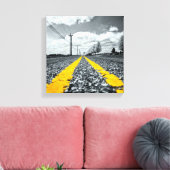 Gelbes Asphalt Highway Road Creative Fotografy Leinwanddruck (Insitu (Wohnzimmer))