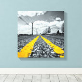 Gelbes Asphalt Highway Road Creative Fotografy Leinwanddruck (Insitu (Holzboden))