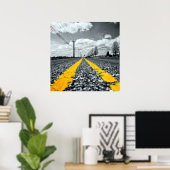 Gelbes Asphalt Highway Road Creative Fotografy Poster (Heimbüro)