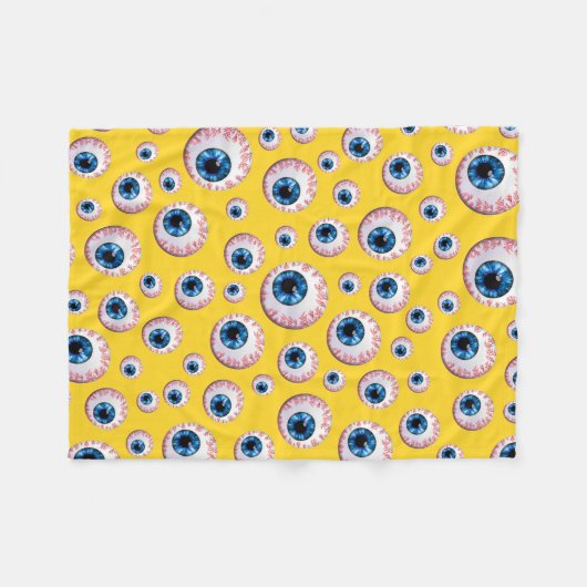 Gelbes Augapfmuster Fleecedecke (Vorderseite (Horizontal))