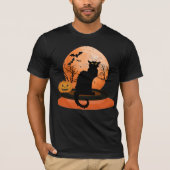 Gelbes Augenschwarz Halloween Katzenfisch T - Shir T-Shirt (Vorderseite)