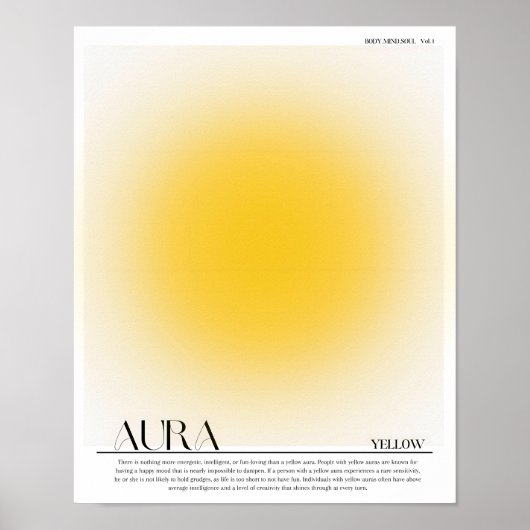 Gelbes Aura-Poster. Aura Wall Art Poster (Vorne)
