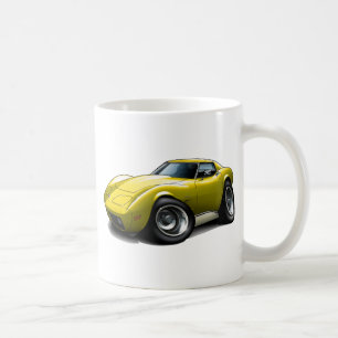 Gelbes Auto 1973-76 Korvette Kaffeetasse