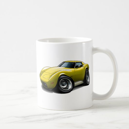 Gelbes Auto 1973-76 Korvette Kaffeetasse (Rechts)
