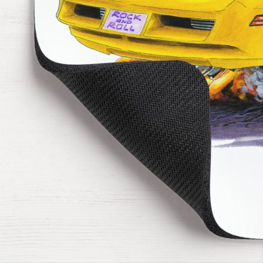Gelbes Auto 1980-82 Korvette Mousepad (Ecke)