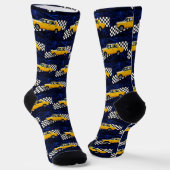 gelbes Auto Muster Socken (Gewinkelt)