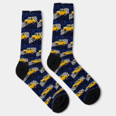 gelbes Auto Muster Socken (Rechts)