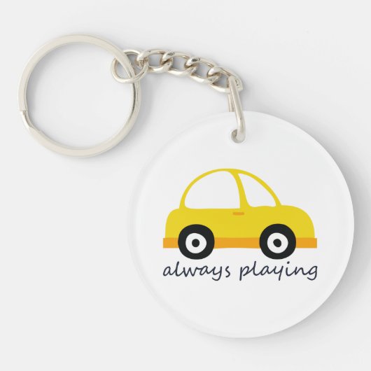 Gelbes Auto Schlüsselanhänger (Vorderseite)