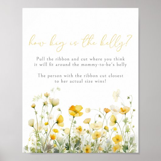 Gelbes Baby in blühender Wildblume Poster (Vorne)