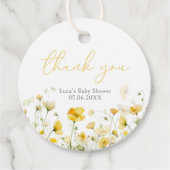 Gelbes Baby in Blütenblütendusche Wildblume Geschenkanhänger (Vorderseite)