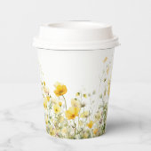 Gelbes Baby in Blütenblütendusche Wildblume Pappbecher (Rückseite)