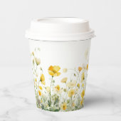 Gelbes Baby in Blütenblütendusche Wildblume Pappbecher (Vorderseite)