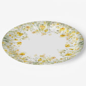 Gelbes Baby in Blütenblütendusche Wildblume Pappteller (Schrägansicht)