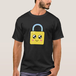 Gelbes Baby-Padlock mit Niedlichen Google-Augen T-Shirt