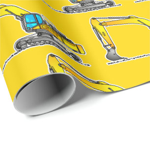 Gelbes Bagger-Verpackungspapier, Geschenkpapier fü