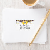 Gelbes Band mit Damaskus-Muster-Variation Adressaufkleber (Insitu)